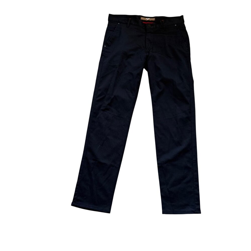 Tomy Walker Mens Navy Straight Fit Chino Pants Polish  34 Length 32